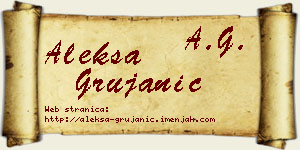 Aleksa Grujanić vizit kartica